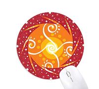 DIYthinker Volumen Naranja México Totems Antigua civilización Dibujo Wheel Mouse Pad de Goma roja Redonda