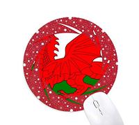 DIYthinker Wales National Flag Europa país Wheel Mouse Pad de Goma roja Redonda