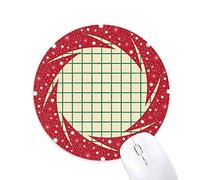 DIYthinker White Green Grid Patron Decorativo Wheel Mouse Pad de Goma roja Redonda