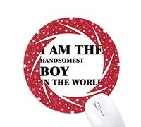 DIYthinker Yo Soy el Chico mas Guapo Wheel Mouse Pad de Goma roja Redonda