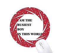 DIYthinker Yo Soy el mas Chico Wheel Mouse Pad de Goma roja Redonda
