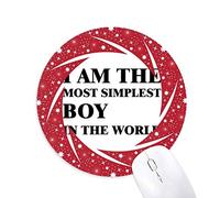 DIYthinker Yo Soy el mas Simple Boy Wheel Mouse Pad de Goma roja Redonda