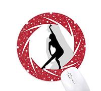 DIYthinker Yoga Caliente Hermosa Mujer Wheel Mouse Pad de Goma roja Redonda