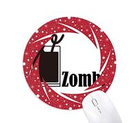 DIYthinker Zombie Cocktail con la Palabra Zombi Wheel Mouse Pad de Goma roja Redonda