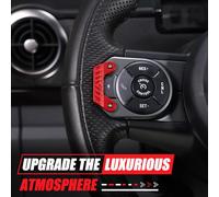DIYUCAR Botón de volante de automóvil de aleación de aluminio, cojín elevado antitacto, compatible con Ineos Grenadier 2020 2021 2022 2023 2024 2025 accesorios para automóviles (rojo)