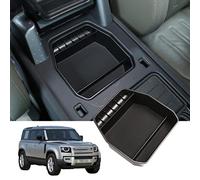 DIYUCAR Caja de almacenamiento de ABS para consola central interior, organizador para LR Defender 90 110 130 2020-2024, accesorios de coche negros (reposabrazos central sin caja de hielo))
