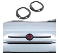 DIYUCAR Cubierta de anillo de decoración con logotipo delantero y trasero compatible con Fiat 500 2016-2025, marco de insignia delantera y trasera, anillo de emblema de capó y maletero, accesorios