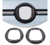 DIYUCAR Cubierta de anillo de decoración con logotipo delantero y trasero compatible con Fiat 500 2016-2025, marco de insignia delantera y trasera, anillo de emblema de capó y maletero, accesorios