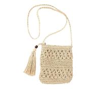 Diyxisk Bolsos Tejidos Crochet Paja Bolso Verano Mujer con Borlas Bolso Trenzado Ocio Hueco Bolsas Rafia Retro Bolsos Hechos a Mano, Adecuado para Viajes y Vacaciones de Mujeres