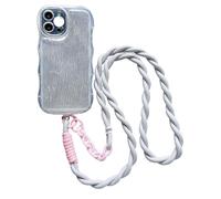 Diyxisk Cuerda para Movil 60cm Trenza Retorcida Correa Movil Gris/Rosa Diagonal Cordon Moviles Cuello Adecuado para Crianza Vacaciones Actividades al Aire Libre y Viajes