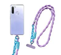 Diyxisk Cuerda para Movil 60cm Trenza Retorcida Correa Movil Morado/Azul Diagonal Cordon Moviles Cuello Adecuado para Crianza Vacaciones Actividades al Aire Libre y Viajes