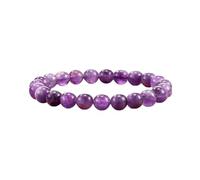 Diyxisk Pulsera Piedras Naturales Mujer, Personalizada Pulsera Chakras Mujer, Elástico Pulseras Hombre, con Borsa di Stoffa, Il Miglior Regalo per la Mamma e la Moglie(Amatista)