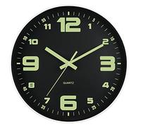 DIYZON Reloj de Pared Luminoso, Silencioso, Sin Tictac, 40 cm, Luz Nocturna, Funciona con Pilas, Reloj de Pared Moderno con Iluminación de Cristal, Decoración para Cocina, Hogar, Dormitorio, Oficina