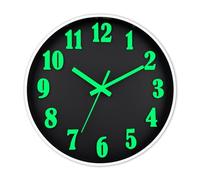 DIYZON Reloj de Pared Luminoso, Silencioso, Sin Tictac, Fuente 3D de 30CM, Funciona con Pilas, Reloj de Pared Iluminado de Madera Estilo Rústico Decorativo para Cocina, Hogar, Dormitorios