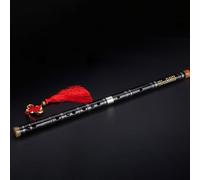 Dizi Kit Flauta Instrumento Principiante Adulto Profesional Bambú Amargo Flauta Transversal Enchufe Único Cobre (Black,E Key)