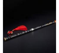 Dizi Kit Flauta Instrumento Principiante Adulto Profesional Bambú Amargo Flauta Transversal Enchufe Único Cobre (Black,C Key)