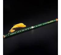 Dizi Kit Flauta Instrumento Principiante Adulto Profesional Bambú Amargo Flauta Transversal Enchufe Único Cobre (Green,E Key)