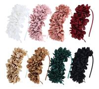 Dizila 8 diademas de corona de flores sólidas para fiestas, bailes, bodas, accesorios de esperanza para mujeres y niñas