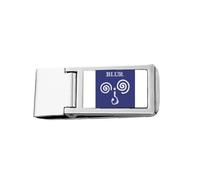 Dizzy Blue Emotion Question Mark - Cartera delgada con clip para dinero de acero inoxidable