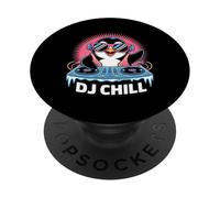 Dj Animal Pingüino Dj Chill Estilo Fresco PopSockets PopGrip Adhesivo