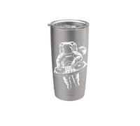 DJ astronauta, Infinito y más allá, música, diseño blanco, diversión Vaso térmico de acero inoxidable de doble pared