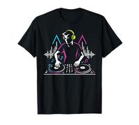 DJ at Turntables Electronic Music EDM Party Clubbing Graphic Camiseta