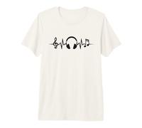DJ Auriculares Músico Latido del Corazón Música Camiseta Premium