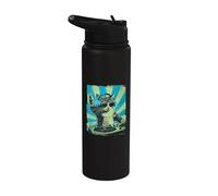 DJ Cat Disco Funny Sound Tech Headphone Techno Music Stainless Steel Insulated Water Bottle