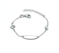 DJ CIUDAD DE JOYAS Esclava Oficial plata con Perla y Escudo Real Betis color