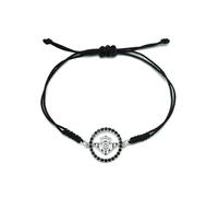 DJ CIUDAD DE JOYAS Pulsera Oficial Plata Circonitas Negras y Macramé Real Betis
