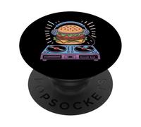 Dj Comida Hamburguesa Música Sin Parar PopSockets PopGrip Adhesivo
