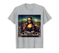 DJ de Mona Lisa Camiseta, Hombre, Gris Jaspeado, 3XL