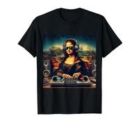 DJ de Mona Lisa Camiseta, Hombre, Negro, 4XL