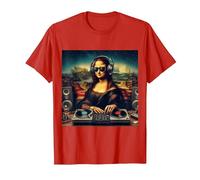 DJ de Mona Lisa Camiseta, Hombre, Rojo, S