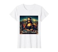 DJ de Mona Lisa Camiseta, Mujer, Blanco, L