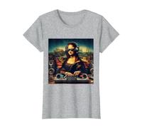 DJ de Mona Lisa Camiseta, Mujer, Gris Jaspeado, XS