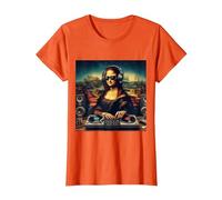 DJ de Mona Lisa Camiseta, Mujer, Naranja, XL