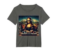 DJ de Mona Lisa Camiseta, Mujer Tallas Grandes, Asfalto, 4XL Grande
