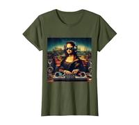 DJ de Mona Lisa Camiseta, Mujer, Verde Oliva, S