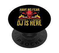 DJ DJane Diablillo Halloween Have No Fear The DJ Is Here PopSockets PopGrip Adhesivo