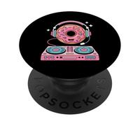 Dj Food Donut Con Audífonos Y Mezclador PopSockets PopGrip Adhesivo