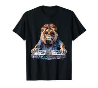 DJ Lion DJ Dance Party Music Tocadiscos Disco Jockey Animal Camiseta