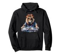 DJ Lion DJ Dance Party Music Tocadiscos Disco Jockey Animal Sudadera con Capucha