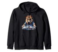 DJ Lion DJ Dance Party Music Tocadiscos Disco Jockey Animal Sudadera con Capucha