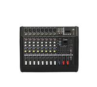 DJ Mixer 8 canales Bluetooth Power Mixer Efecto de amplificador de banda con conversión de voltaje 16DSP Soporte de pantalla digital Tarjeta USB/SD 250W Consola de mezcla compacta negra