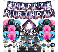 DJ Party Decoraciones Música DJ Cumpleaños Fiesta Suministros Incluye DJ Cumpleaños Banner Cake Topper Cupcake Toppers Globos para Rock DJ Party Decoraciones