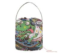 Dj Rex - Bolsa de ganchillo para rascar, bolsa portátil de hilo para tejer y manualidades