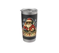 DJ Santa mezclando ritmos navideños Vaso térmico de acero inoxidable de doble pared