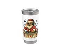 DJ Santa mezclando ritmos navideños Vaso térmico de acero inoxidable de doble pared