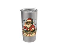 DJ Santa mezclando ritmos navideños Vaso térmico de acero inoxidable de doble pared
